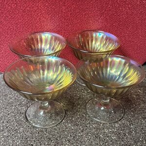 Indiana Glass Iridescent Serbet Bowls set of 4